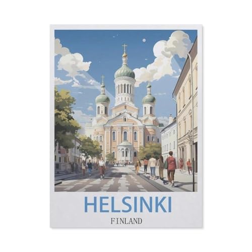 Puzzle 1000 Stück，Helsinki, Finnland，Holz Adult Toys Dekompression Spiel（75x50cm）-DJ18 von YYHMKBYY
