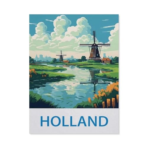 Puzzle 1000 Stück，Holland (Niederlande)，Papier Kinderspielzeug Dekompression Spiel（38x26cm）-EE28 von YYHMKBYY