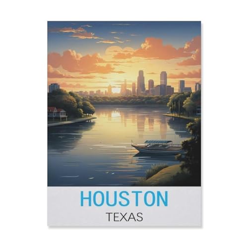 Puzzle 1000 Stück，Houston, Texas，Für Holz Erwachsene Spielzeug Dekompression Spiel（75x50cm）-FK78 von YYHMKBYY