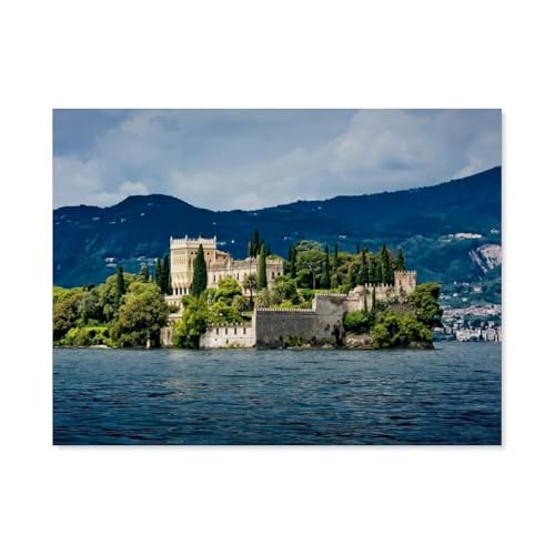 Puzzle 1000 Stück，Isola del Garda - Villa Cavazza-Borghese，Klassische Puzzle 3D Puzzle DIY Kit Holz Spielzeug Einzigartiges Geschenk Wohnkultur（75x50cm）-AO74 von YYHMKBYY