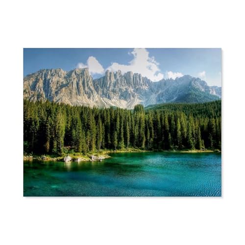 Puzzle 1000 Stück，Karersee - Latemar - Karerpass，Papier Kinderspielzeug Dekompression Spiel（38x26cm）-AP83 von YYHMKBYY