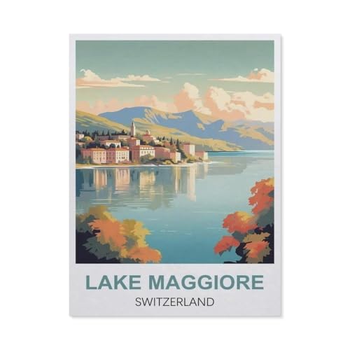 Puzzle 1000 Stück，Lago Maggiore, Schweiz，Für Holz Erwachsene Spielzeug Dekompression Spiel（75x50cm）-DI51 von YYHMKBYY