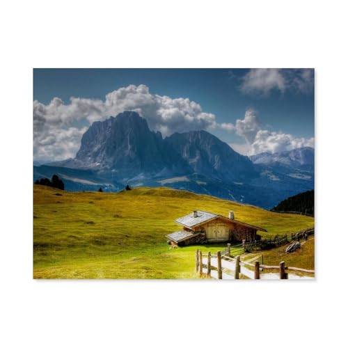 Puzzle 1000 Stück，Langkofel - Cisles ALM - Gr枚den，Klassische Puzzle 3D Puzzle DIY Kit Holz Spielzeug Einzigartiges Geschenk Wohnkultur（75x50cm）-AP47 von YYHMKBYY