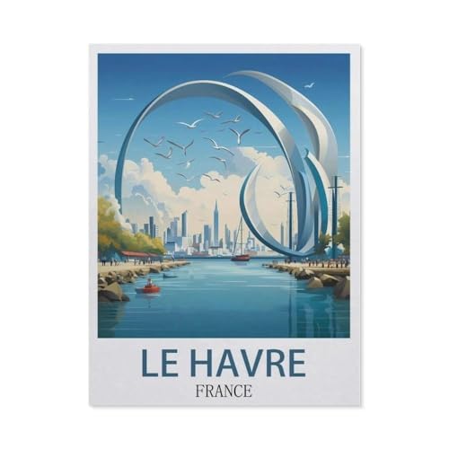 Puzzle 1000 Stück，Le Havre Frankreich，Papier Kinderspielzeug Dekompression Spiel（50x70cm）-AC1 von YYHMKBYY
