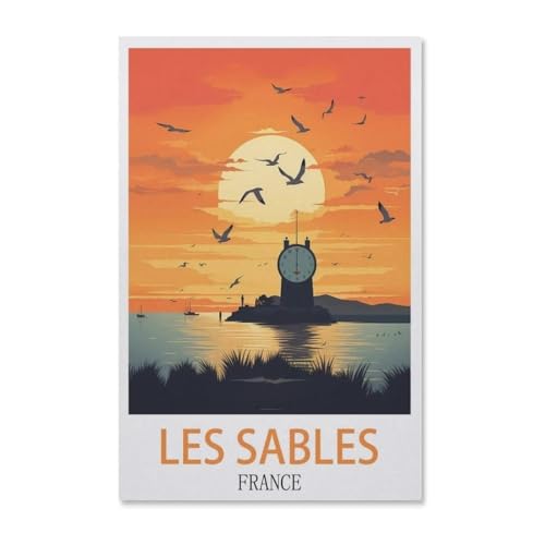 Puzzle 1000 Stück，Les Sables Frankreich，Klassische Puzzle 3D Puzzle DIY Kit Holz Spielzeug Einzigartiges Geschenk Wohnkultur（75x50cm）-AB65 von YYHMKBYY