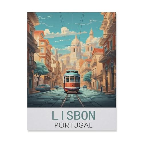 Puzzle 1000 Stück，Lissabon Portugal，Holz Kinderspielzeug Dekompression Spiel（75x50cm）-FJ93 von YYHMKBYY