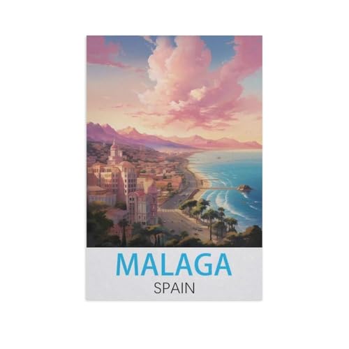 Puzzle 1000 Stück，Malaga Spanien，Papier Kinderspielzeug Dekompression Spiel（38x26cm）-FT45 von YYHMKBYY