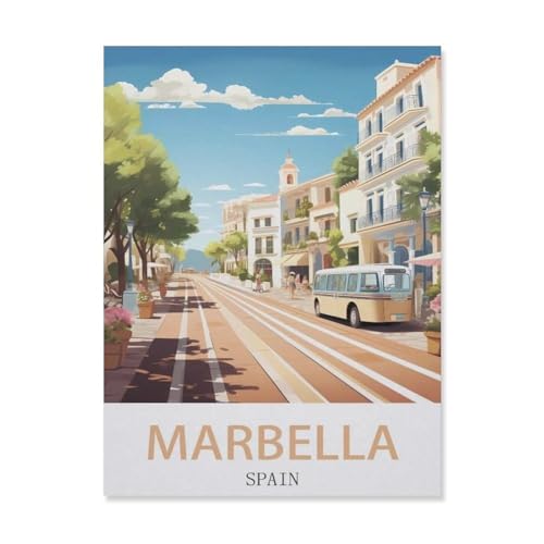 Puzzle 1000 Stück，Marbella, Spanien，Klassische Puzzle 3D Puzzle DIY Kit Papier Spielzeug Einzigartiges Geschenk Wohnkultur（38x26cm）-DN14 von YYHMKBYY