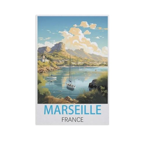 Puzzle 1000 Stück，Marseille Frankreich，Papier Kinderspielzeug Dekompression Spiel（38x26cm）-FP80 von YYHMKBYY