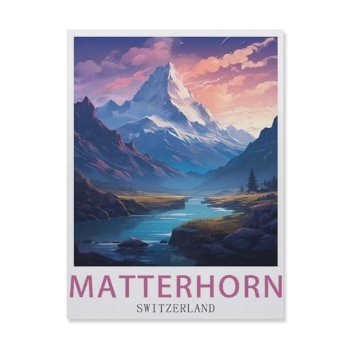 Puzzle 1000 Stück，Matterhorn, der Schweiz，Papier Kinderspielzeug Dekompression Spiel（38x26cm）-DQ45 von YYHMKBYY