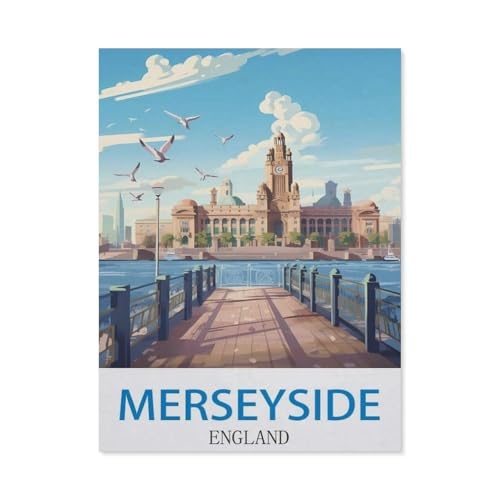 Puzzle 1000 Stück，Merseyside, England，Holz Kinderspielzeug Dekompression Spiel（75x50cm）-DG17 von YYHMKBYY