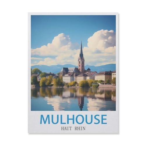 Puzzle 1000 Stück，Mulhouse Haut Rhin，Klassische Puzzle 3D Puzzle DIY Kit Papier Spielzeug Einzigartiges Geschenk Wohnkultur（50x70cm）-GM16 von YYHMKBYY