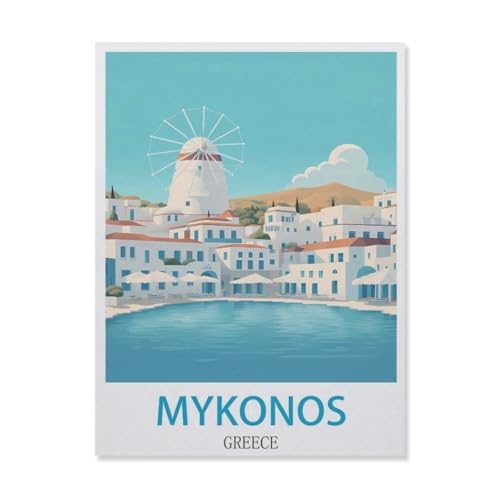 Puzzle 1000 Stück，Mykonos Griechenland，Für Holz Erwachsene Spielzeug Dekompression Spiel（75x50cm）-FE18 von YYHMKBYY