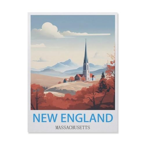 Puzzle 1000 Stück，New England Massachusetts，Papier Kinderspielzeug Dekompression Spiel（38x26cm）-FH71 von YYHMKBYY