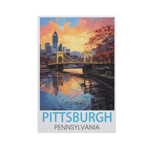 Puzzle 1000 Stück，Pittsburgh Pennsylvania，Für Holz Erwachsene Spielzeug Dekompression Spiel（75x50cm）-FS84 von YYHMKBYY