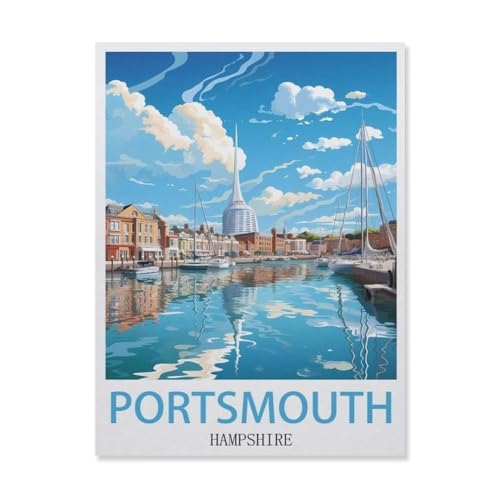 Puzzle 1000 Stück，Portsmouth Hampshire，Für Holz Erwachsene Spielzeug Dekompression Spiel（75x50cm）-FJ32 von YYHMKBYY