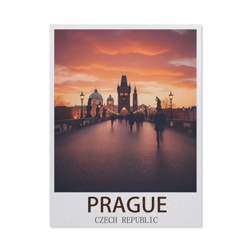 Puzzle 1000 Stück，Prag Tschechien，Klassische Puzzle 3D Puzzle DIY Kit Holz Spielzeug Einzigartiges Geschenk Wohnkultur（75x50cm）-EY56 von YYHMKBYY
