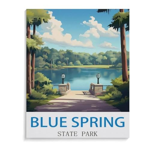 Puzzle 1000 Stück，Retro-Stil Blue Spring State Park，Für Papier Erwachsene Spielzeug Dekompression Spiel（38x26cm）-M60 von YYHMKBYY