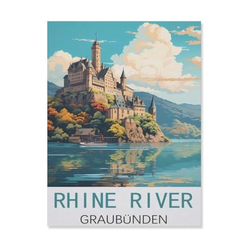 Puzzle 1000 Stück，Rhein River Graubünden，Für Holz Erwachsene Spielzeug Dekompression Spiel（75x50cm）-FL51 von YYHMKBYY