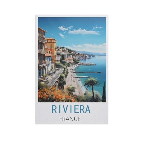 Puzzle 1000 Stück，Riviera, Frankreich，Für Holz Erwachsene Spielzeug Dekompression Spiel（75x50cm）-GJ72 von YYHMKBYY