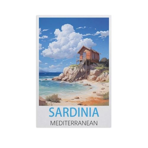 Puzzle 1000 Stück，Sardinien Mittelmeer，Klassische Puzzle 3D Puzzle DIY Kit Papier Spielzeug Einzigartiges Geschenk Wohnkultur（38x26cm）-FQ90 von YYHMKBYY