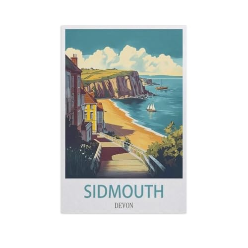 Puzzle 1000 Stück，Sidmouth, Devon，Für Holz Erwachsene Spielzeug Dekompression Spiel（75x50cm）-FX98 von YYHMKBYY