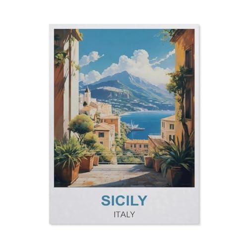 Puzzle 1000 Stück，Sizilien, Italien，Für Holz Erwachsene Spielzeug Dekompression Spiel（75x50cm）-EL10 von YYHMKBYY