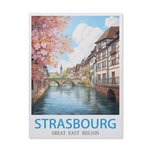 Puzzle 1000 Stück，Straßburg, große Ostregion，Für Holz Erwachsene Spielzeug Dekompression Spiel（75x50cm）-GL91 von YYHMKBYY