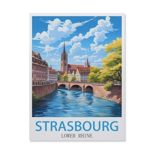 Puzzle 1000 Stück，Straßburg Niederrhein，Klassische Puzzle 3D Puzzle DIY Kit Papier Spielzeug Einzigartiges Geschenk Wohnkultur（38x26cm）-GL43 von YYHMKBYY