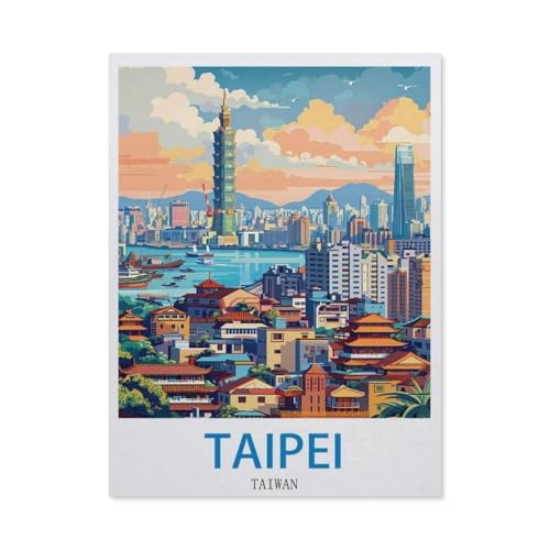 Puzzle 1000 Stück，Taipeh, Taiwan，Für Holz Erwachsene Spielzeug Dekompression Spiel（75x50cm）-EC21 von YYHMKBYY