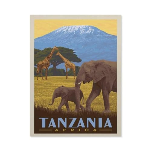 Puzzle 1000 Stück，Tansania-Poster，Klassische Puzzle 3D Puzzle DIY Kit Papier Spielzeug Einzigartiges Geschenk Wohnkultur（50x70cm）-BL61 von YYHMKBYY