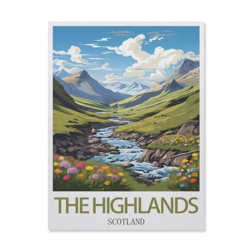 Puzzle 1000 Stück，The Highlands Schottland，Für Holz Erwachsene Spielzeug Dekompression Spiel（75x50cm）-FI56 von YYHMKBYY