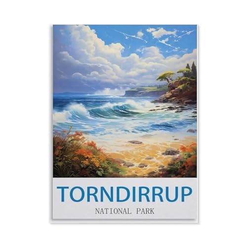 Puzzle 1000 Stück，Torndirrup National Park – Vintage Reiseplakat，Papier Kinderspielzeug Dekompression Spiel（50x70cm）-CY11 von YYHMKBYY