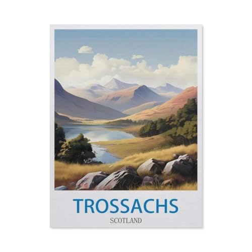 Puzzle 1000 Stück，Trossachs, Schottland，Holz Kinderspielzeug Dekompression Spiel（75x50cm）-DZ24 von YYHMKBYY