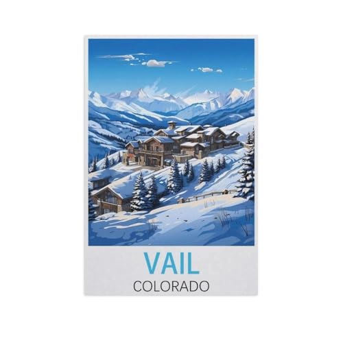 Puzzle 1000 Stück，Vail Colorado，Klassische Puzzle 3D Puzzle DIY Kit Holz Spielzeug Einzigartiges Geschenk Wohnkultur（75x50cm）-FQ17 von YYHMKBYY