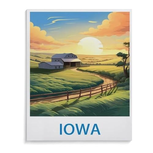Puzzle 1000 Stück，Vintages Reiseplakat Iowas，Papier Kinderspielzeug Dekompression Spiel（50x70cm）-I83 von YYHMKBYY