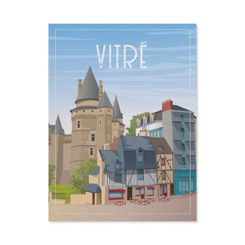 Puzzle 1000 Stück，Vitré Frankreich Vintage Reiseposter，Klassische Puzzle 3D Puzzle DIY Kit Papier Spielzeug Einzigartiges Geschenk Wohnkultur（38x26cm）-BN7 von YYHMKBYY