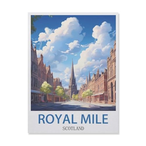 Puzzle 1000 Teile, Royal Mile Scotland, großes Familien-Puzzle-Spiel, Kunstwerk für Erwachsene, Jugendliche (50 x 70 cm), FJ14 von YYHMKBYY