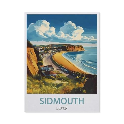 Puzzle 1000 Teile, Sidmouth Devon, 3D Erwachsene, Holz, Lernspielzeug, bestes Geburtstagsgeschenk, Jungen, Mädchen (75 x 50 cm) -EZ94 von YYHMKBYY