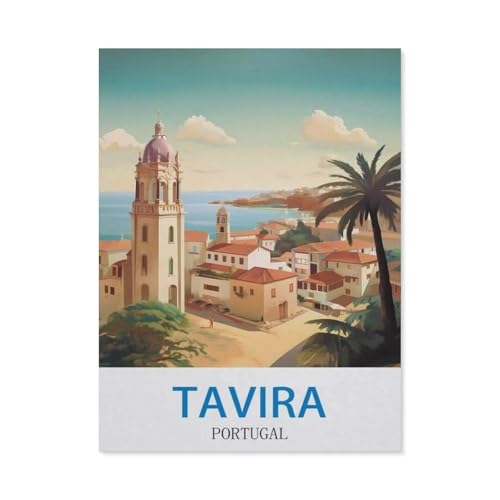 Puzzle 1000 Teile, Tavira Portugal, großes Familien-Puzzle-Spiel, Kunstwerk für Erwachsene, Teenager (75 x 50 cm) - DY93 von YYHMKBYY