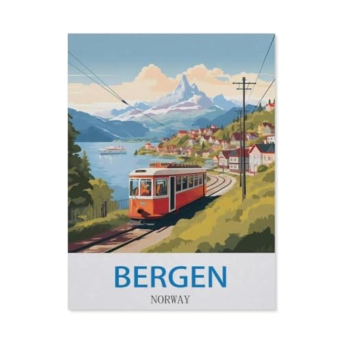 Puzzle 1000 Teile，Bergen, Norwegen，Papier Adult Toys Dekompressionsspiel（38x26cm）-DZ37 von YYHMKBYY