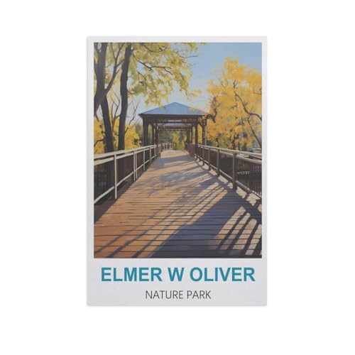 Puzzle 1000 Teile，Elmer W. Oliver Nature Park，Papier Kinder Wiedergeboren Dekompressionsspiel（38x26cm）-GG8 von YYHMKBYY