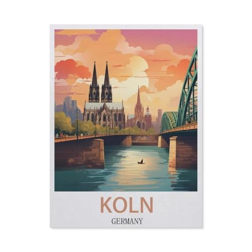 Puzzle 1000 Teile，Köln, Deutschland (Sunset)，Papier Adult Toys Dekompressionsspiel（38x26cm）-EO76 von YYHMKBYY