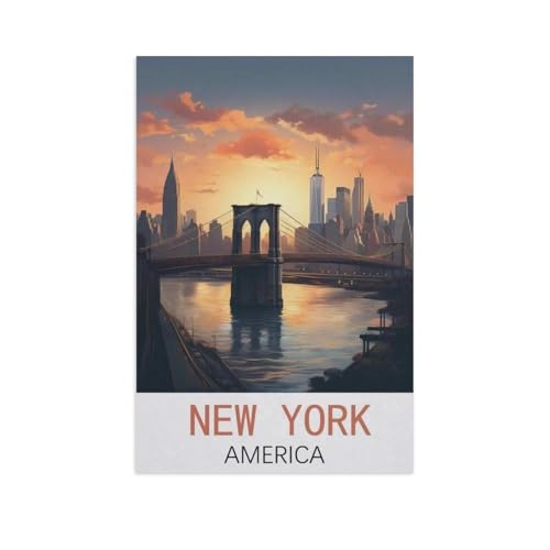 Puzzle 1000 Teile，New York, Amerika，Papier Adult Toys Dekompressionsspiel（50x70cm）-FO44 von YYHMKBYY