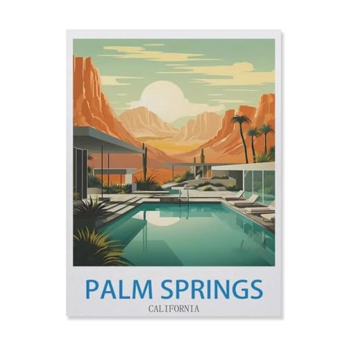 Puzzle 1000 Teile，Palm Springs, Kalifornien，Holz Adult Toys Dekompressionsspiel（75x50cm）-EJ65 von YYHMKBYY