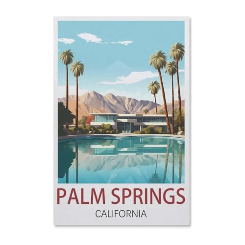 Puzzle 1000 Teile，Palm Springs, Kalifornien，Papier Adult Toys Dekompressionsspiel（38x26cm）-AA68 von YYHMKBYY