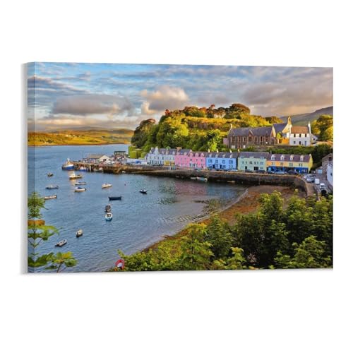 Puzzle 1000 Teile，Sonnenuntergang über Portree, Isle of Skye，Intelligenz-Herausforderungs-Puzzle Kinder-Intelligenz-Herausforderungs-Rätsel（38x26cm）-215 von YYHMKBYY