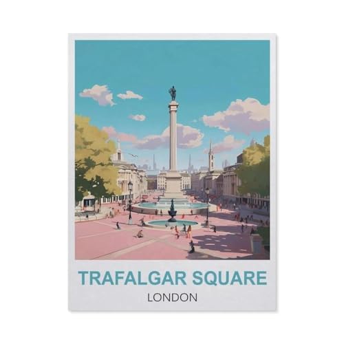 Puzzle 1000 Teile，Trafalgar Square, London，Papier Kinder Wiedergeboren Dekompressionsspiel（38x26cm）-EL14 von YYHMKBYY