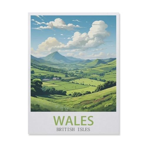 Puzzle 1000 Teile，Wales, Vereinigtes Königreich, Berg，Papier Adult Toys Dekompressionsspiel（38x26cm）-DT50 von YYHMKBYY