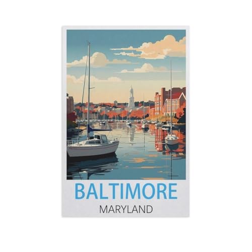 Puzzle 1000 Teile DIY Holz Puzzle，Baltimore Maryland，Freizeit Creative Kreuzworträtsel Spiel Kind Puzzle Spielzeug Geburtstag Festival Einzigartiges Geschenk（75x50cm）-FR68 von YYHMKBYY